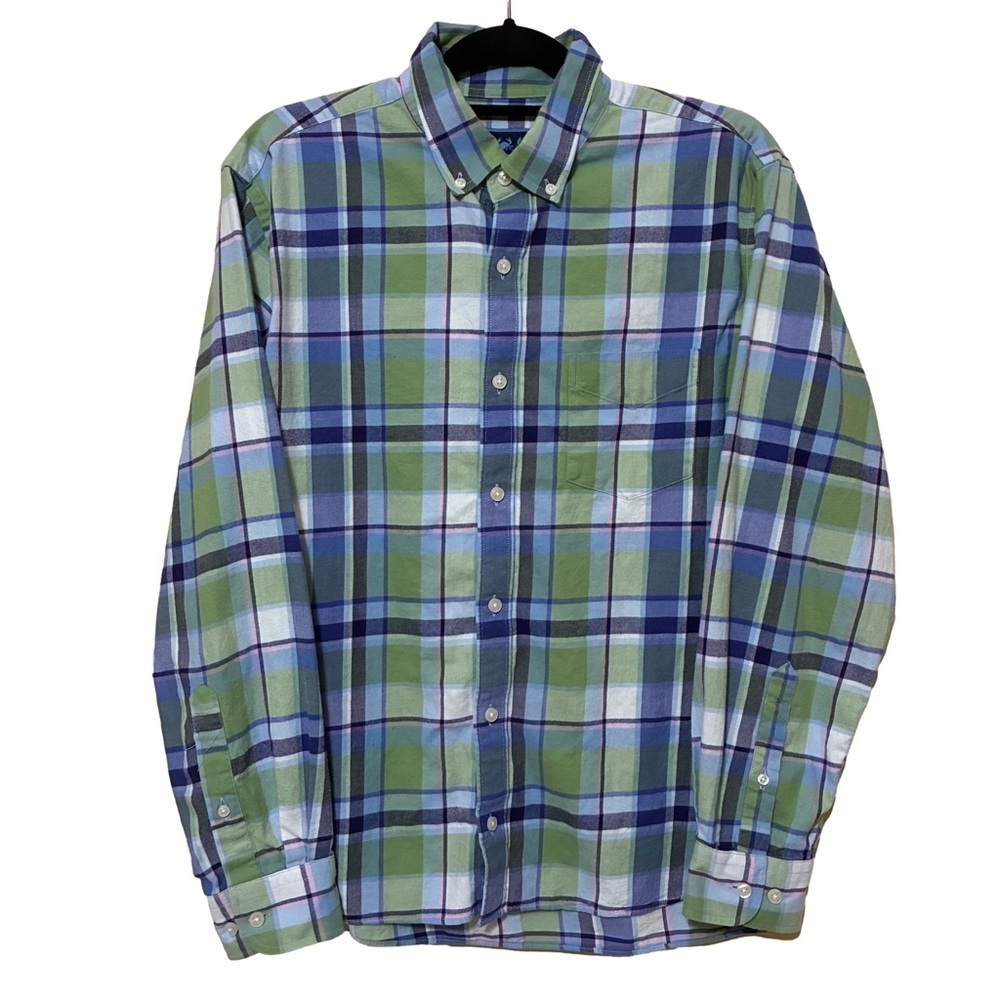 Charleston Threads Pastel Plaid Button Down Shirt Mens L Long Sleeve Lightweight